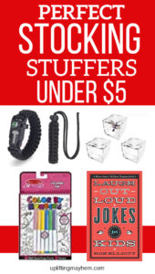 Fun and perfect stocking stuffers under $5. Fresh new ideas to put in your kids stocking without breaking the bank. On a budget this Christmas season? Here are great ideas for stocking stuffers under $5.