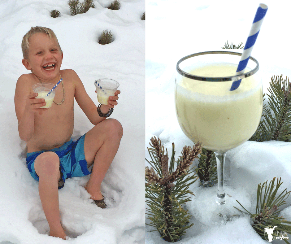 Make your own Pina Colada in the comfort of your own home! Bring some sunshine in your life with these delicious Virgin Pina Coladas that everyone will love! Listen to Garth Brooks Two Pina Coladas and dream of being by the sea while sipping two pina coladas!!