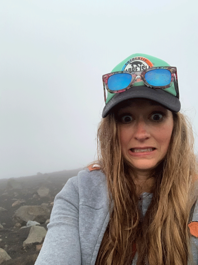 All encompassing mist while hiking out of Mt Haleakala