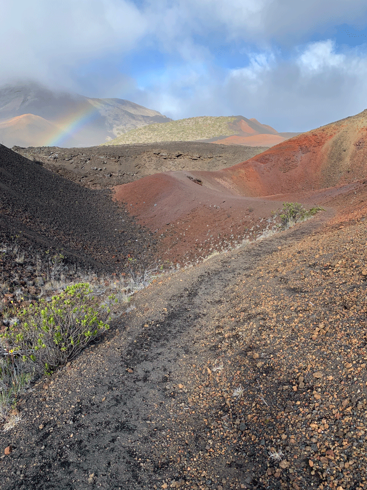 Rainbows shining in Mount Haleakala Crater