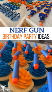 The Ultimate Nerf Gun Birthday Party with invitation, activities and games, cakes ideas and party favors!! A simple party theme that will be so fun for everyone involved.