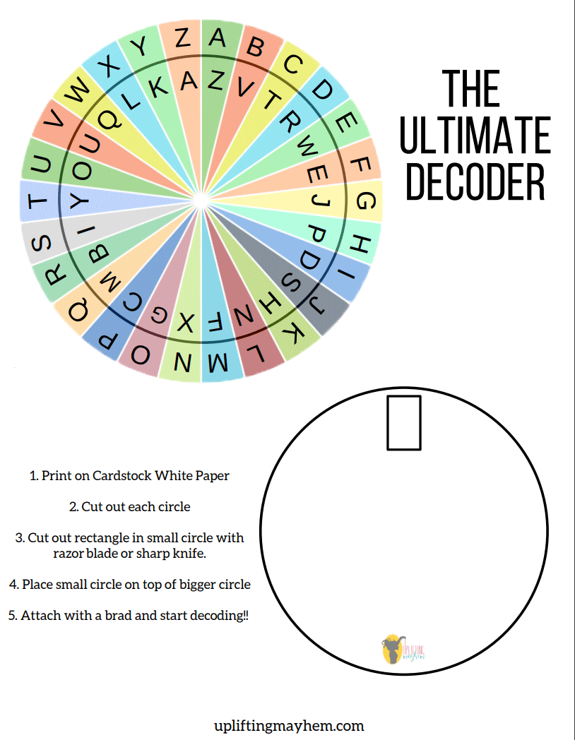 Secret decoder wheels that your kids will love. Make writing fun and mysterious as your kids use this ultimate decoder wheels to write and send secret messages