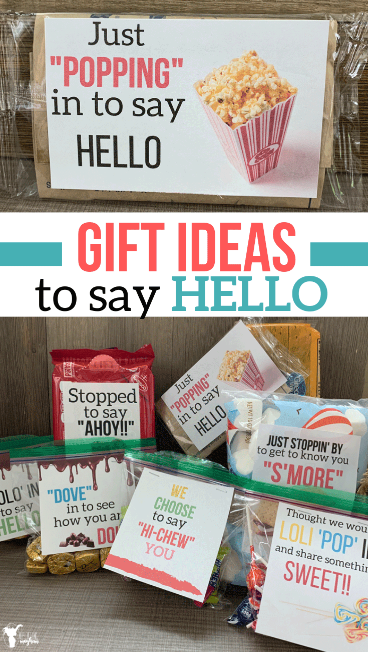 Looking for a gift that is sweet and easy!! Here are a bunch of fun gift ideas to say hello to a friend, neighbor or even to introduce yourself to a complete stranger!! Free Printables for you to print and use