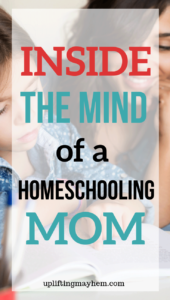 Learn what goes on inside the mind of a homeschooling mom. I bet it is very similar as other moms! How can we help each other?