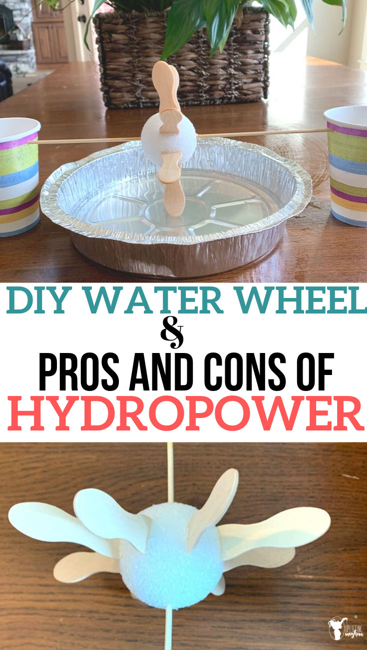 The pros and cons of hydropower can be discussed as your kids play and experiment with make their own water wheel to see how hydropower works first hand! Hands on activity to discover the water wheel and how it can create power. Is it a good or a bad thing! Discover the pros and cons of hydropower! 