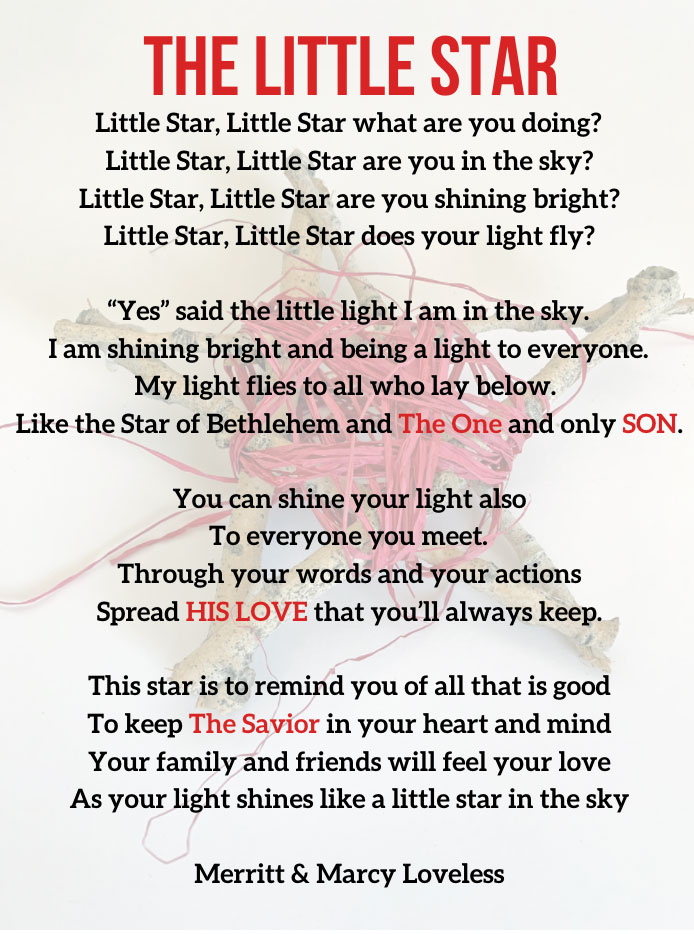 Create this beautiful Christmas Star Decoration with your family or friends. Perfect Neighbor gift with a heartwarming poem. A gift that will touch hearts! Fun Christmas craft for all ages! 