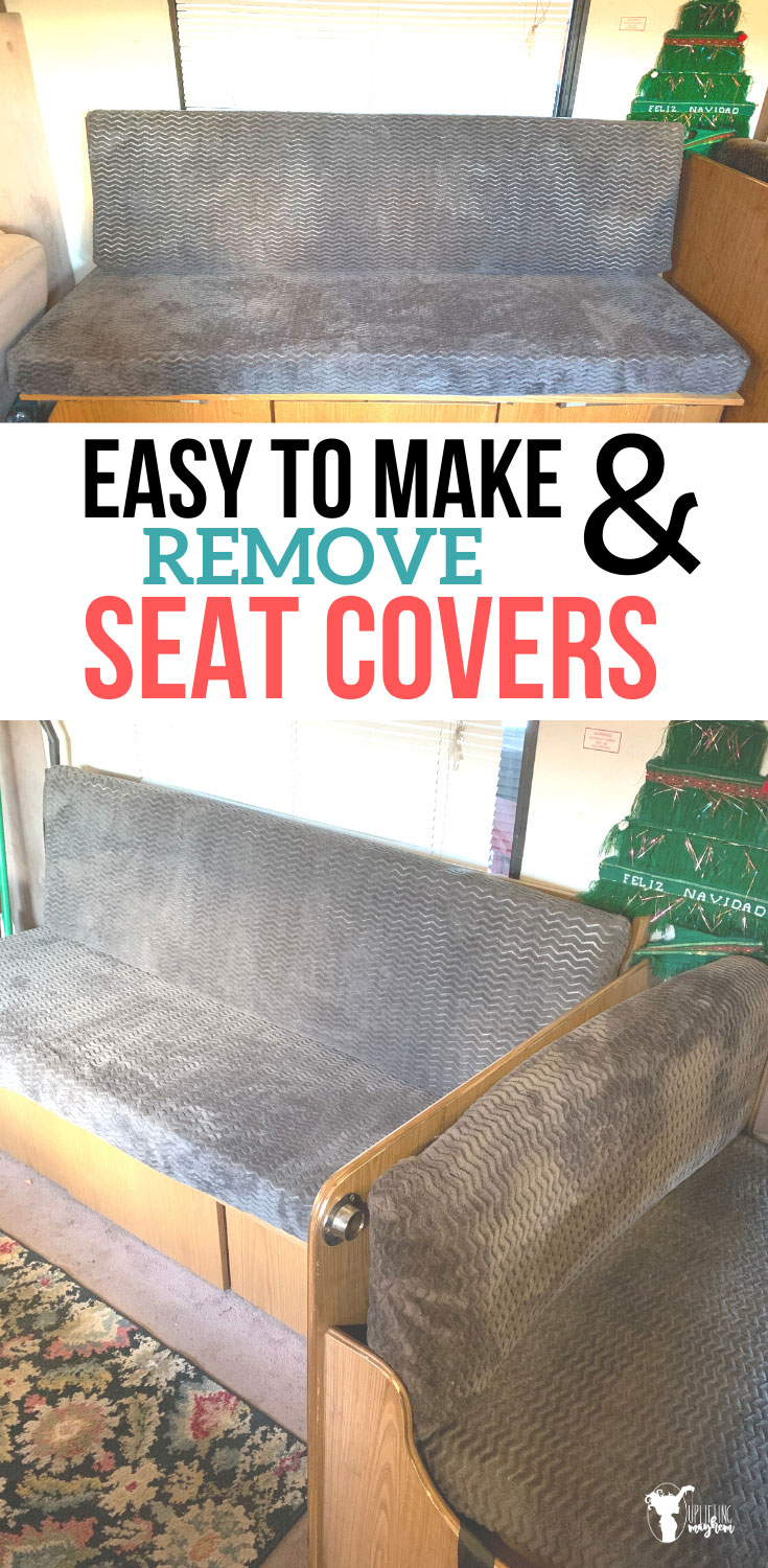 Check out these easy to make & remove seat covers! Seat covers that are not only simple to create, but seat covers that are also easy to remove, wash, AND put back on?? GENIUS!! 