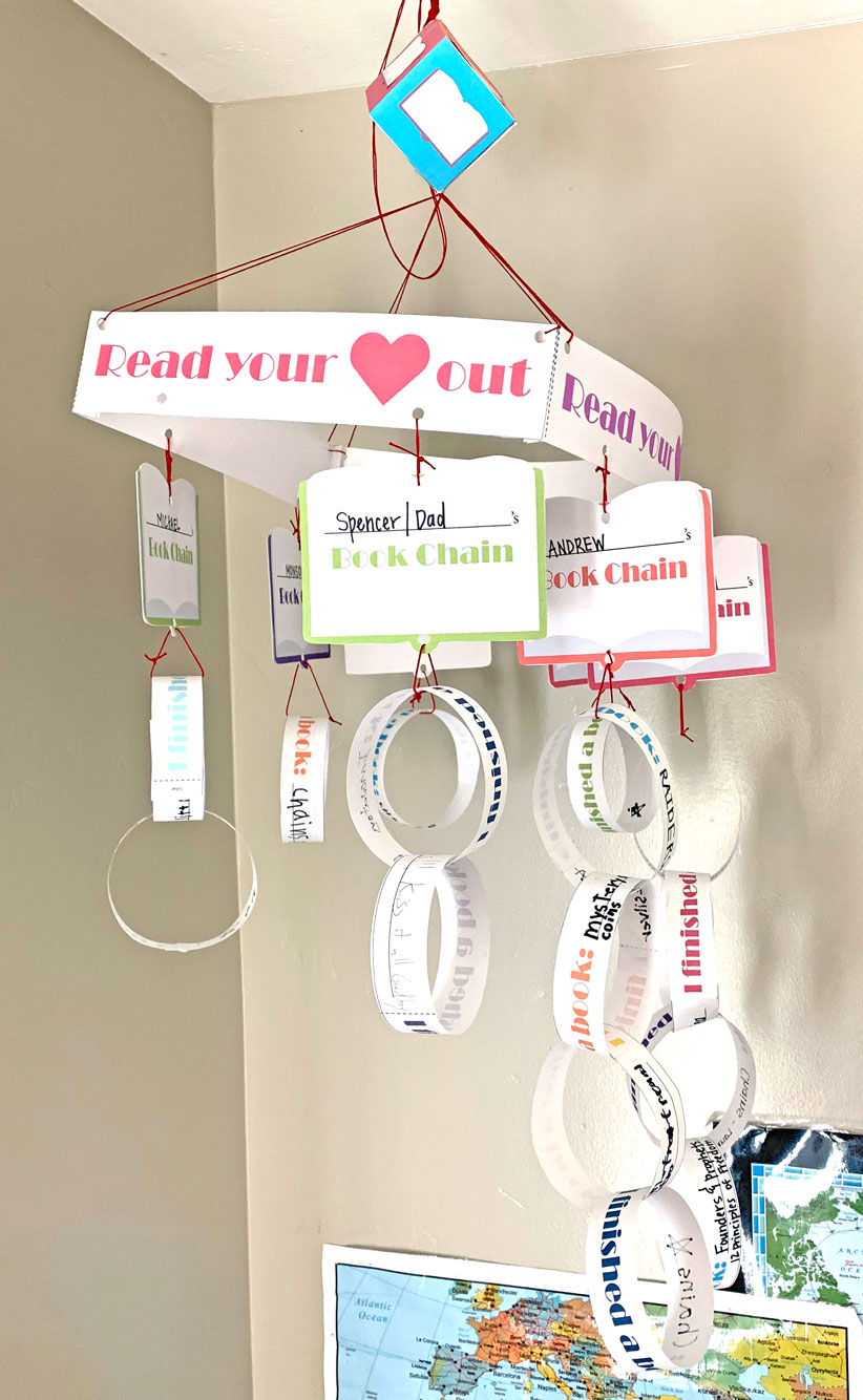 This reading tracker is perfect and a fun way to keep track of the books you are reading personally or as a family!! Set a goal and watch your reading mobile tracker grow!!