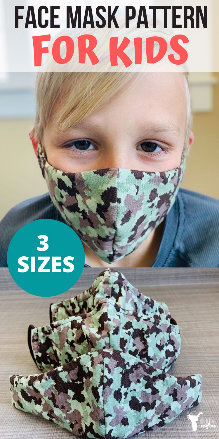 Are you looking for a face mask pattern for kids?? I have created 3 different sizes of face masks so you can make and customize to your children's faces. Super simple face mask that you can make a customize to your child's face. 