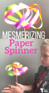 This mesmerizing paper spinner toy is a perfect activity for your kids that will leave them says WOW!! It is simple and easy to make with little help!