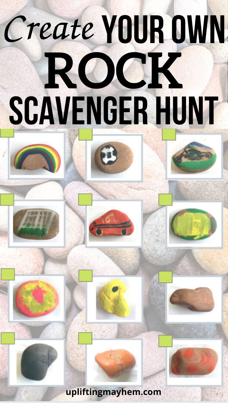Create your own rock scavenger hunt! So many possibilities that will keep your kids busy for hours! Fun scavenger hunt to find different rocks in nature
