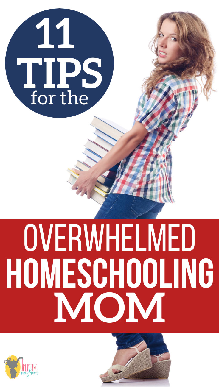 Homeschooling creates every kind of emotion that is possible. This post focuses on the overwhelmed homeschooling mom. Here are 11 tips to help overwhelmed homeschooling moms to find their niche and find joy in their homeschooling day! 