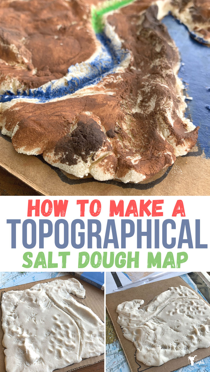 Create countries, states, farms etc that you can mold, shape, paint and label! This topographical salt dough map is easy and so fun to create