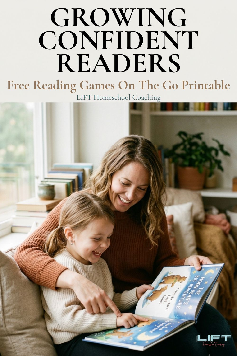Mother reading with her child to help grow a confident reader
